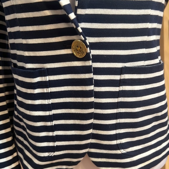 Navy & white striped jacket. Excellent condition. - Picture 2 of 5